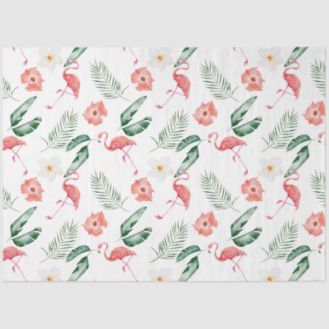 Papel De Seda Tropical Flamingo Series Design 17 (Frente )