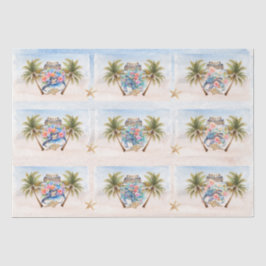 Papel De Seda Tropical Floral Sea Turtles in a Jar Decoupage 