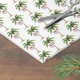 Papel De Seda Tropical Palm Tree Beach Christmas