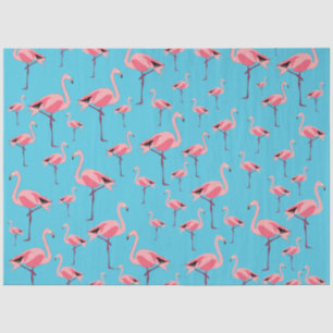 Papel De Seda Tropical Summer Pink Flamingo Pattern