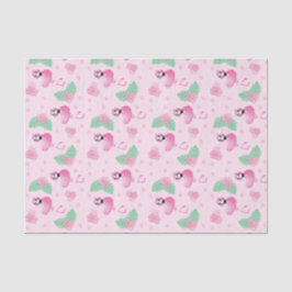 Papel De Seda Tropics Flamingo Bird Flower Rosa claro