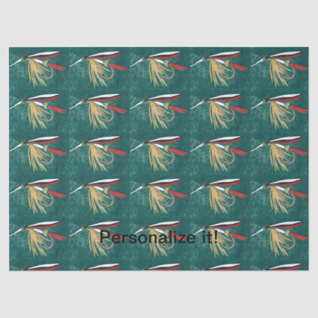 Papel De Seda "Trout Fin", mosca molhada, mosca a chorar, pesca  (Frente )