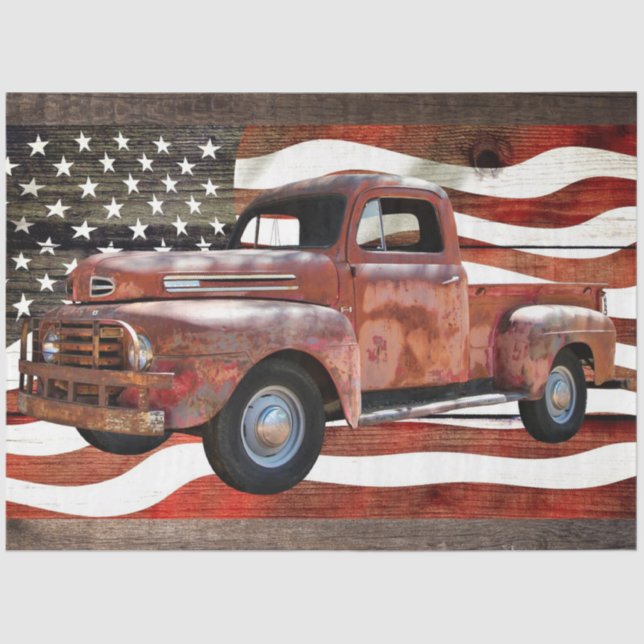 Papel De Seda Truck American Flag (Frente )