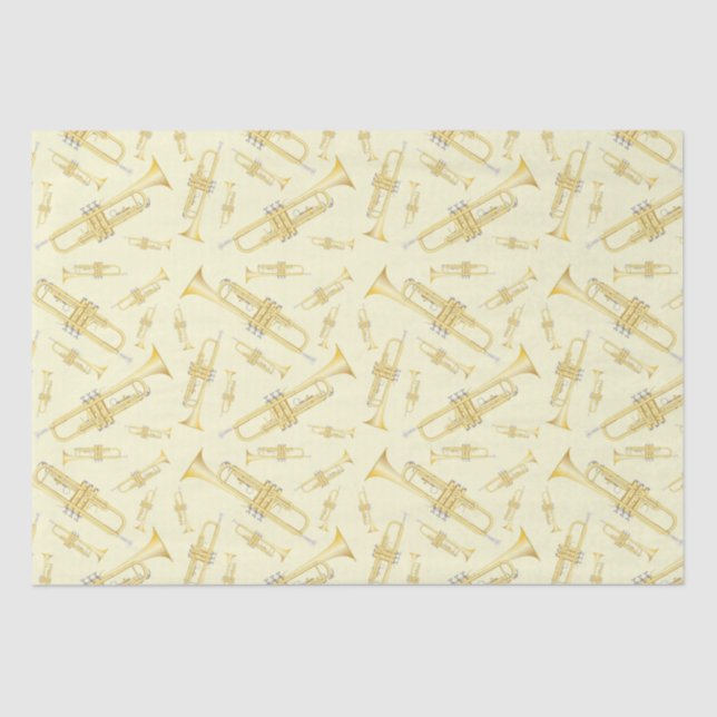 Papel De Seda Trumpet Musician Band Teacher Wrapping Paper (Frente )