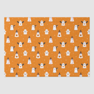 Papel De Seda Truque Adorável de Halloween ou Tratando Fantasmas