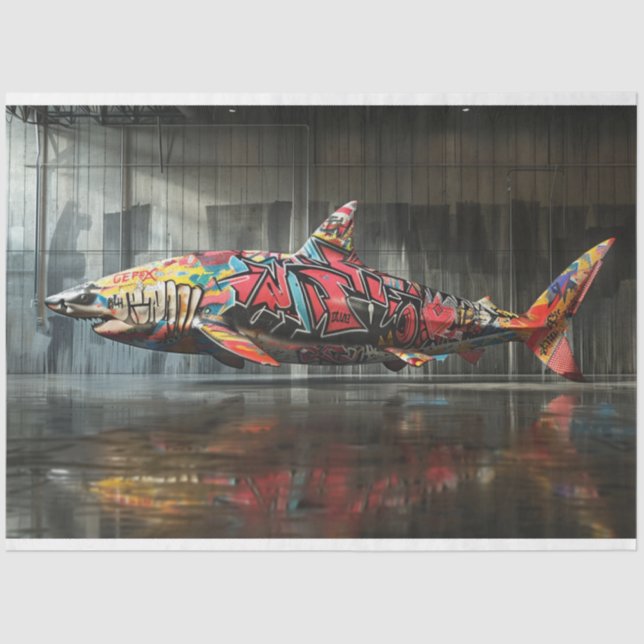 Papel De Seda Tubarão de Grafite de Desligar (Frente )