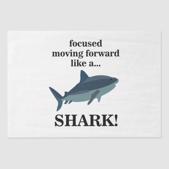 Papel De Seda Tubarão Focado Em Avançar Como Um Tubarão (Frente )