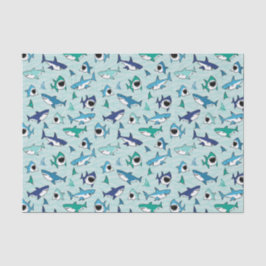 Papel De Seda Tubarões de dissociação - Mar Azul