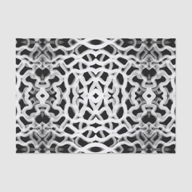 Papel De Seda Tubular Branca Em Preto (Frente )