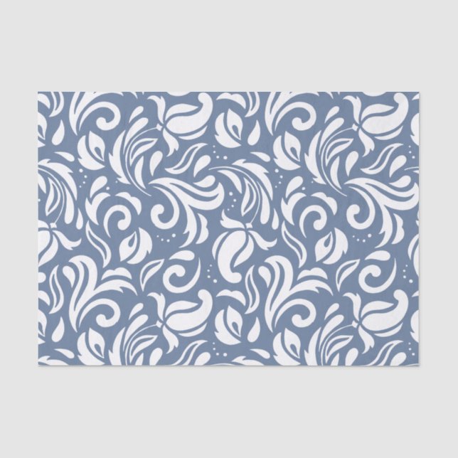 Papel De Seda Tulipa decorativa floral em branco (Frente )