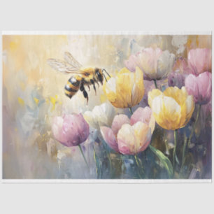 Papel De Seda Tulipas de Pastel e uma dissociação das abelhas de