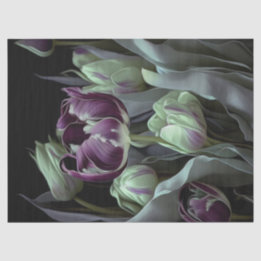 Papel De Seda Tulipas Van Gogh, Fantástico jardim roxo profundo