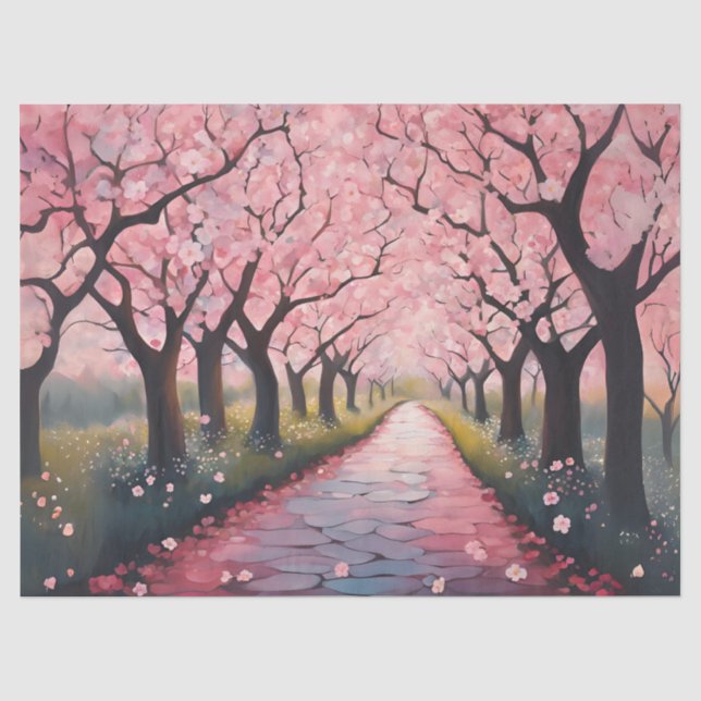 Papel De Seda Túnel de Flor de Cerejeira (Frente )