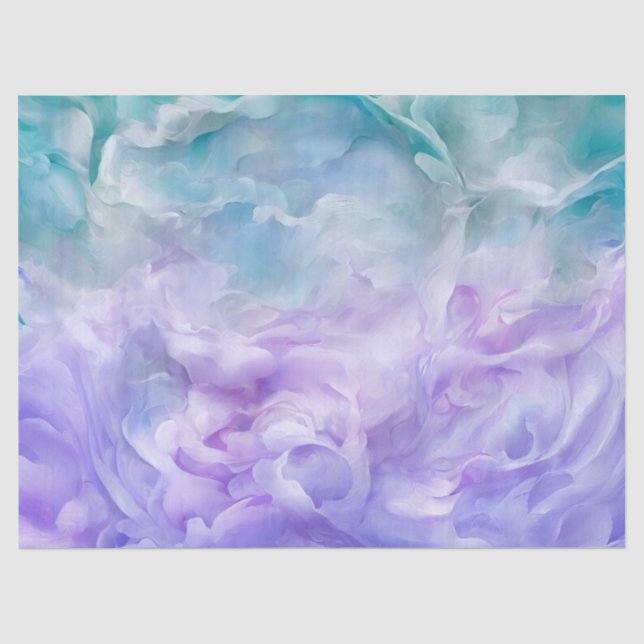 Papel De Seda Turbilhão de nuvens azul e roxa (Frente )