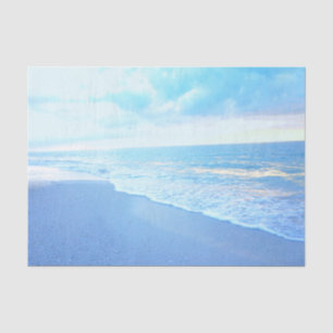 Papel De Seda Turquesa Blue Beach Sunset Paper