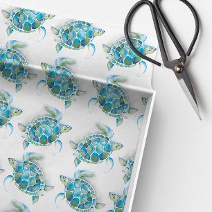 Papel De Seda Turquesa Blue Sea Turtle Beachê