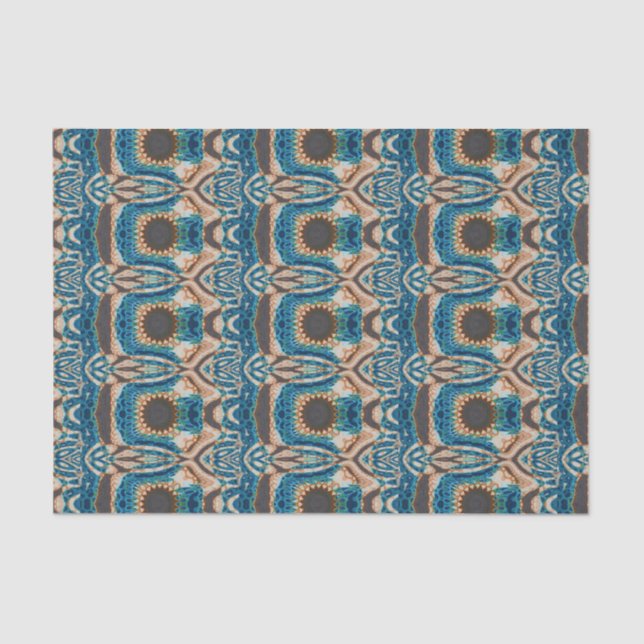 Papel De Seda Turquesa Dourada Sun Sudoeste Arte (Frente )