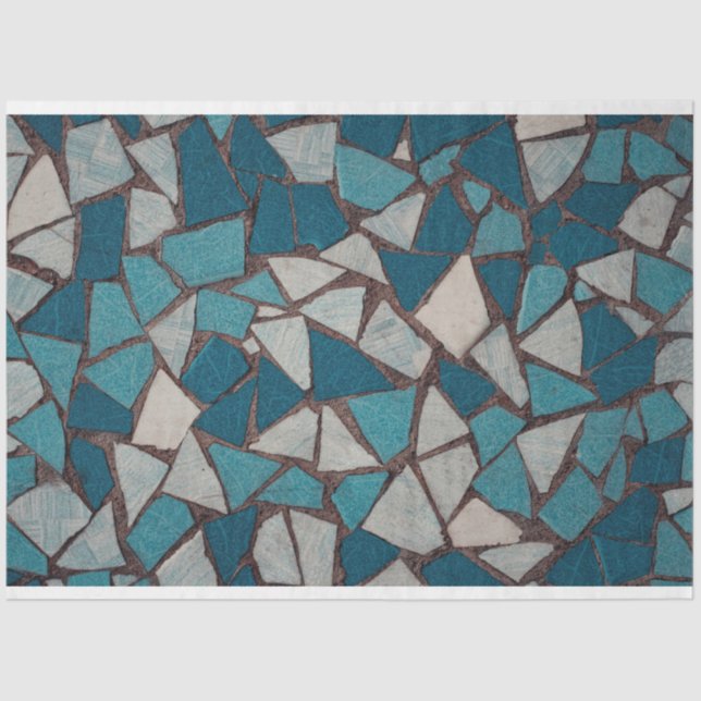 Papel De Seda Turquesa Moderna abstrato Geométrica Design de (Frente )