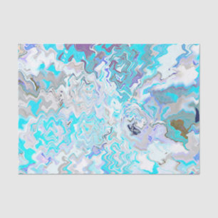 Papel De Seda Turquesa Moderna Chic e Design Abstrato Azul