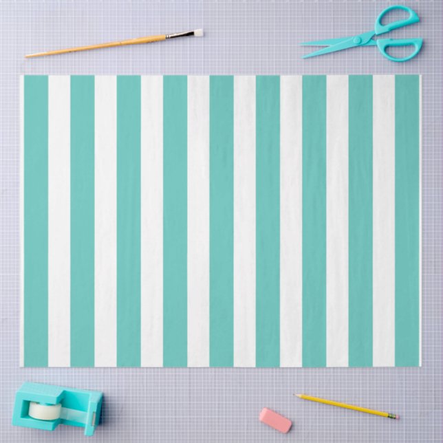 Papel De Seda Turquesa Náutica e Strike Branco (Arte )