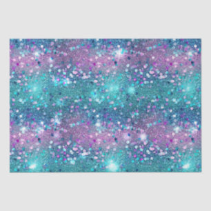 Papel De Seda Turquesa Roxa Sereia Sparkle Girly Glitz