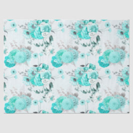 Papel De Seda Turquesa Série Floral Design 2