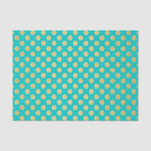 Papel De Seda Turquesa Tiffany e faísca Dourado da flor da