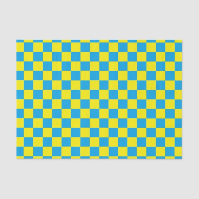 Papel De Seda Turquesa verificada e amarelo (Frente )