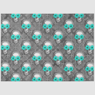Papel De Seda Turquesas Skulls e Sunflower Series Design 9