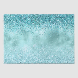 Papel De Seda Turquoise Aqua Dourada Glam Glitter