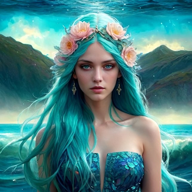 Papel De Seda Turquoise Mermaid of the Sea decoupage paper v2 (Criador carregado)