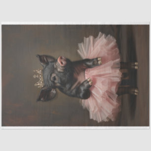 Papel De Seda Tutu Cor-de-Rosa Preto e Decoupage da Coroa