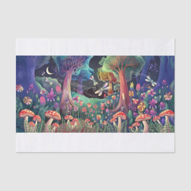Papel De Seda Twilight Woodland Fantasy, Whimsic Fairyland (Frente )