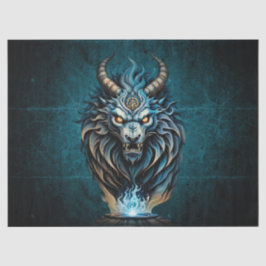 Papel De Seda Um animal azul feroz, uma criatura majestosa