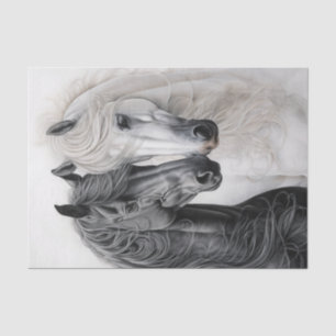 Papel De Seda Um Belo Retrato de um Par de Cavalos Pintados