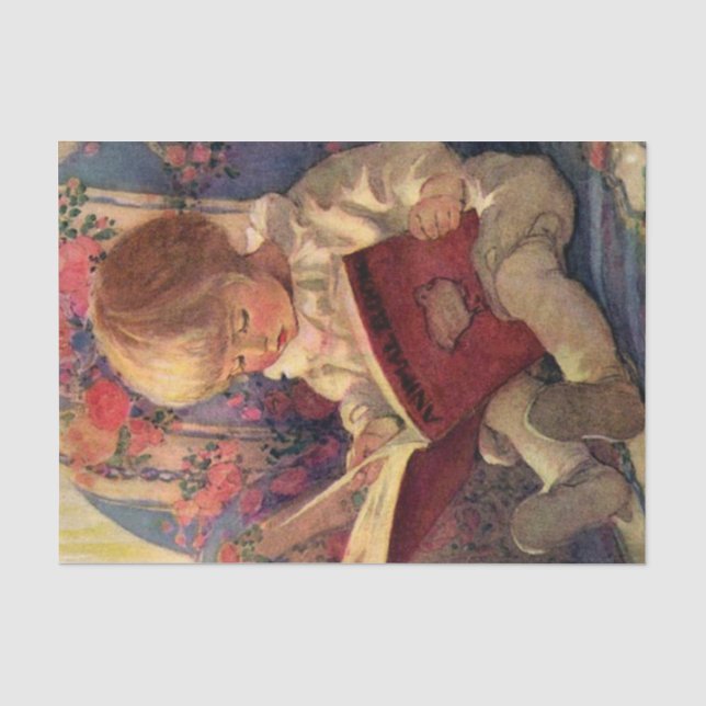 Papel De Seda “Um Canto Tranquilo” por Jessie Willcox Smith (Frente )