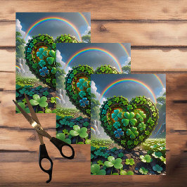 Papel De Seda Um coração feito de camarões debaixo do arco-íris