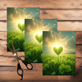 Papel De Seda Um coração macio de shamrock debaixo do céu noturn