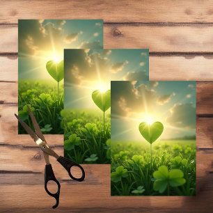 Papel De Seda Um coração macio de shamrock debaixo do céu noturn
