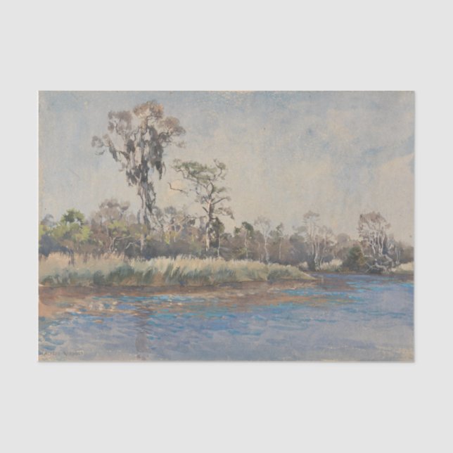 Papel De Seda Um Creek no Wilmington NC Decoupage Paper (Frente )