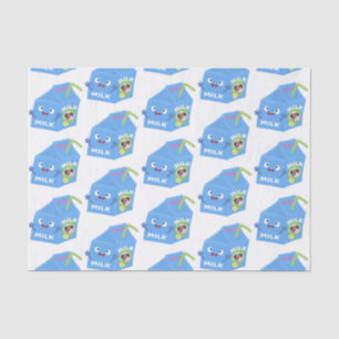 Papel De Seda Um desenho animado de cartonagem de leite feliz