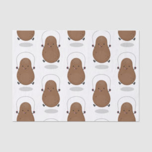 Papel De Seda Um desenho animado de corda de batata feliz