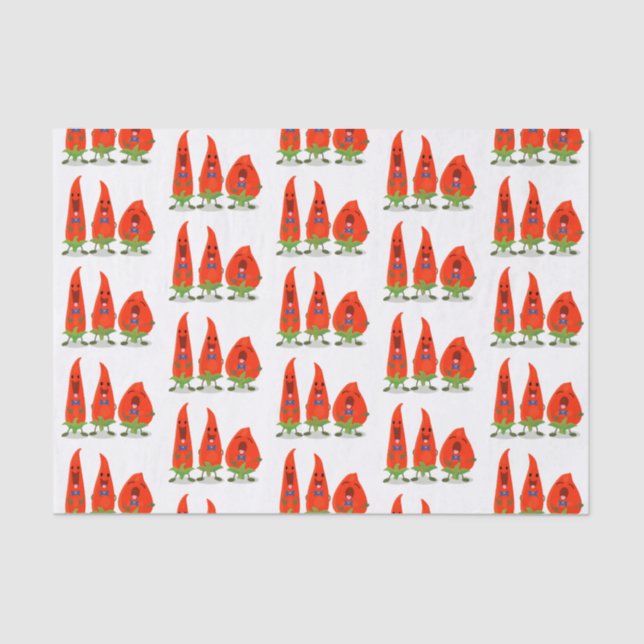 Papel De Seda Um desenho animado de pimentões cantando pimentões (Frente )