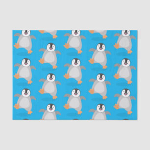 Papel De Seda Um desenho animado de pintinho de pinguim feliz e