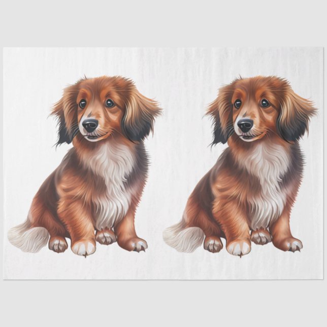 Papel De Seda Um Design 18 da Série Cachorro Pequeno (Frente )