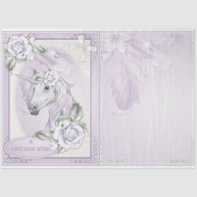 Papel De Seda Um Design 2 da Série Unicorn Fantasy (Frente )