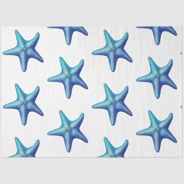 Papel De Seda Um Design 6 Azul Bonito da Série Náutica (Frente )