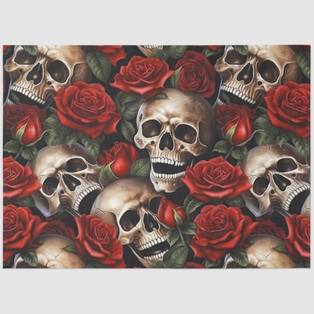 Papel De Seda Um Design 6 da série Skull e Rosa (Frente )