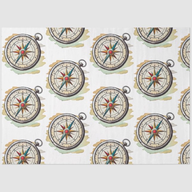 Papel De Seda Um Design 7 Azul Bonito da Série Náutica (Frente )