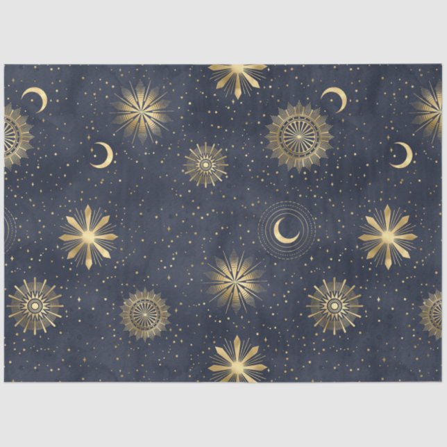 Papel De Seda Um Design Celestial Starry Night Series 11 (Frente )